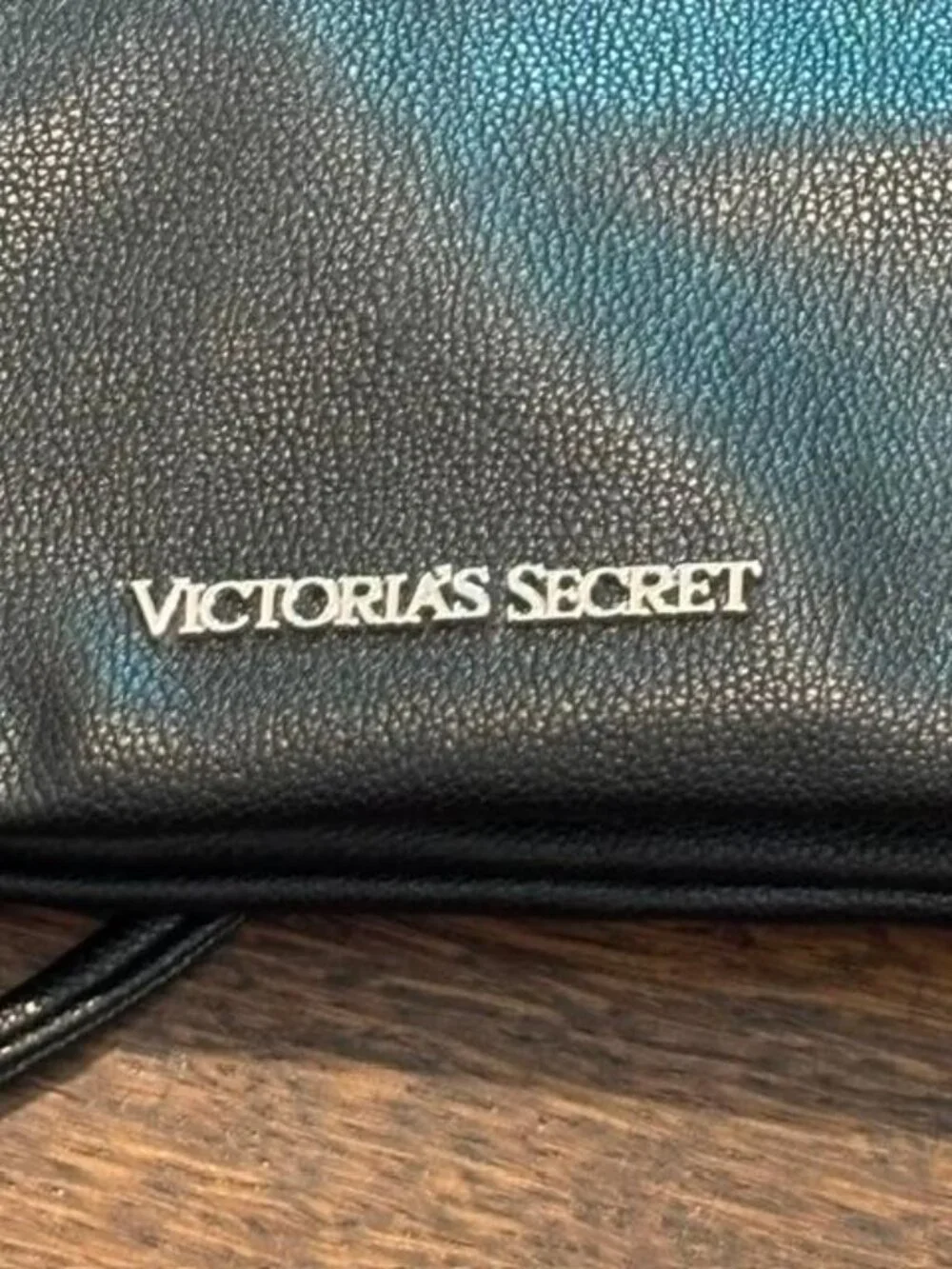 NWT Victoria's Secret VS Faux Black Pebble Leather Draw String Fringe Backpack - Picture 4 of 4
